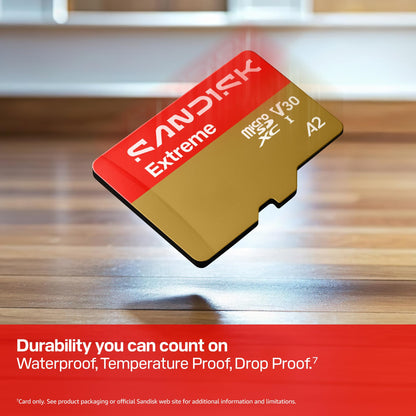 SANDISK 256GB Extreme microSD Card + Adapter, Up to 190MB/s Read Speeds