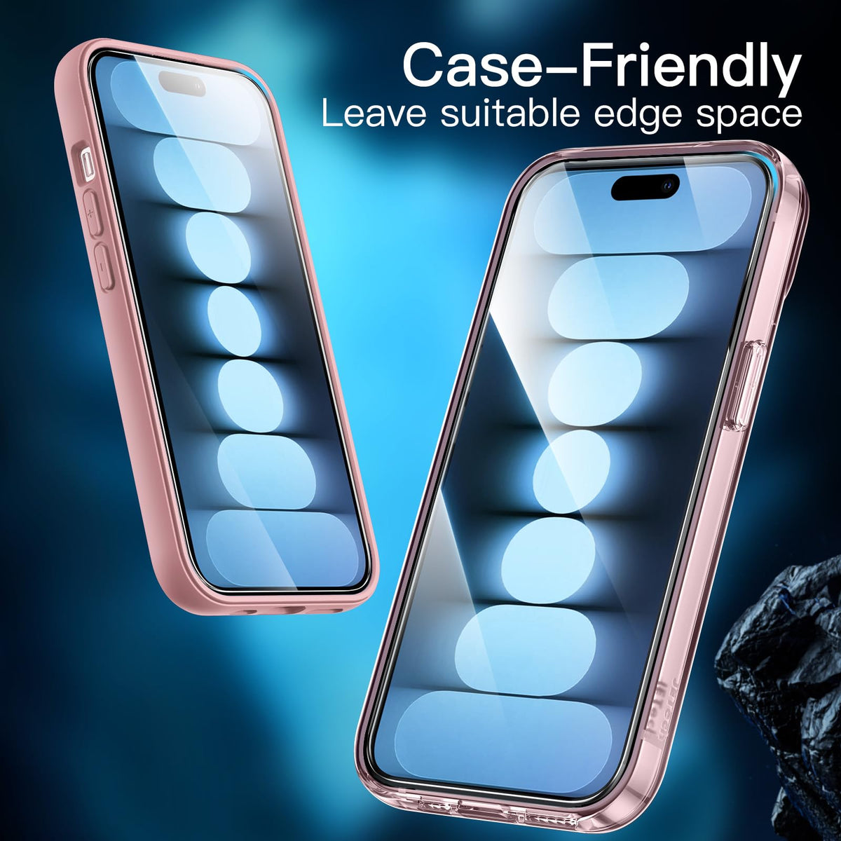 JETech Screen Protector for iPhone 15 6.1-Inch, Bubble Free, Tempered Glass Film with Easy Installation Tool, Case-Friendly, HD Clear, 2-Pack