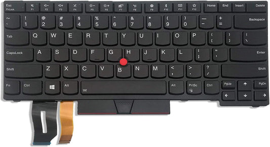 US Layout Replacement Keyboard for Lenovo ThinkPad E480 E485 L480 T480s E490 E495 T490 L490 Laptop (Backlit)