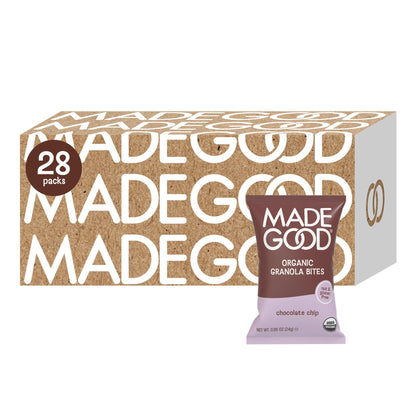 MadeGood Granola Bites Chocolate Chip & Strawberry Variety Pack (28 Count) Gluten Free and Organic Snacks