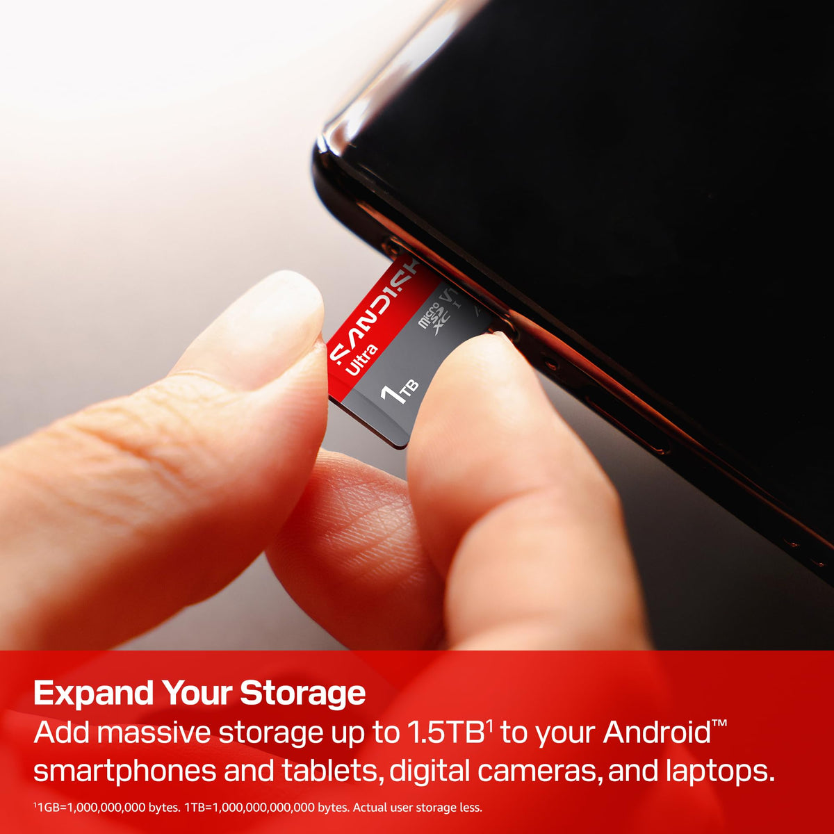 SANDISK 256GB Ultra microSD Card + Adapter, Up to 150MB/s Read Speeds