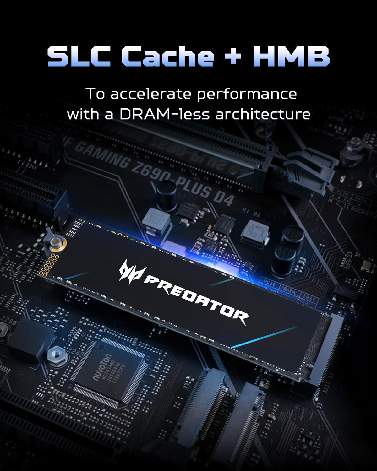 Acer Predator GM7 2TB SSD: M.2 2280 PCIe Gen 4 x4 NVMe 2.0, Read Speed Up to 7400 MB/s, Internal PC Solid State Drive for Laptop, Desktop and PS5 - BL.9BWWR.119