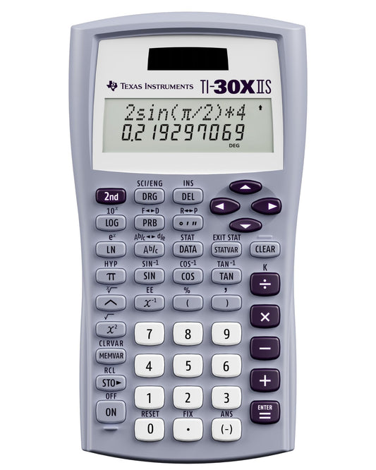 Texas Instruments TI-30XIIS Scientific Calculator, Black with Blue Accents (30XIIS/TBL/1L1/BK)
