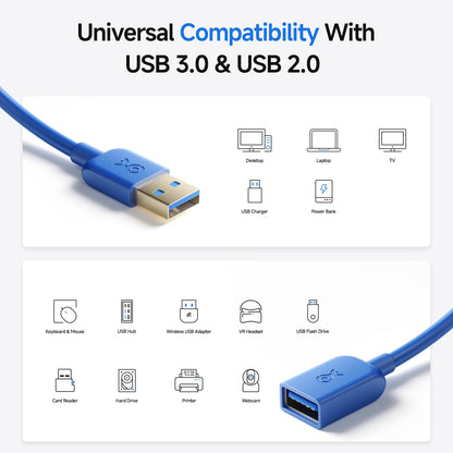 Cable Matters 5Gbps Long USB Extension Cable - 10ft, USB 3.0 Extension Cable, Male to Female USB3.0 Extender, Compatible with Webcam, VR Headset, Printer, Hard Drive, Black