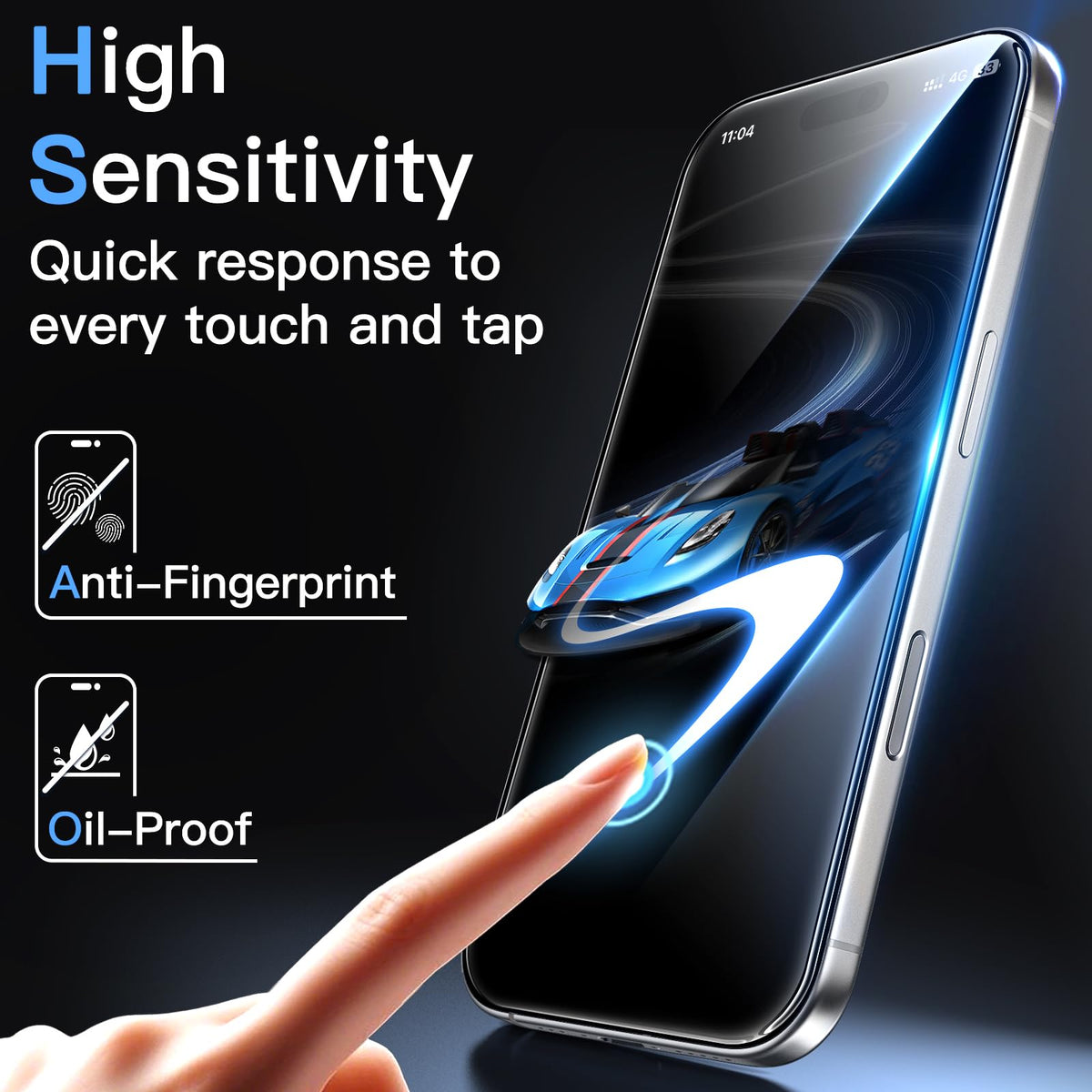 JETech Screen Protector for iPhone 15 6.1-Inch, Bubble Free, Tempered Glass Film with Easy Installation Tool, Case-Friendly, HD Clear, 2-Pack