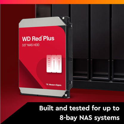 Western Digital 4TB WD Red Plus NAS Internal Hard Drive HDD - 5400 RPM, SATA 6 Gb/s, CMR, 128 MB Cache, 3.5" -WD40EFZX