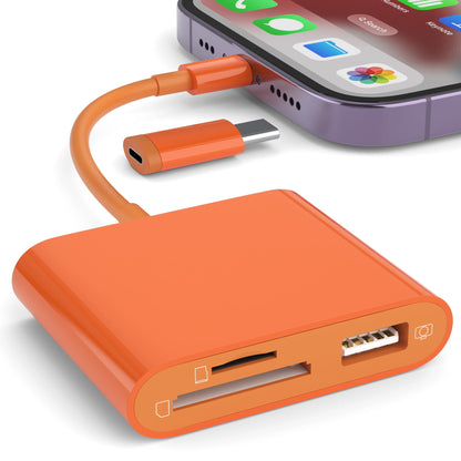 SZHAIYIJIN SD Card Reader for iPhone, Memory Card Reader with USB Camera Adapter Plug and Play Trail Game Camera Viewer Supports SD and TF Card MicroSD Card Adapter for iPad No App Required