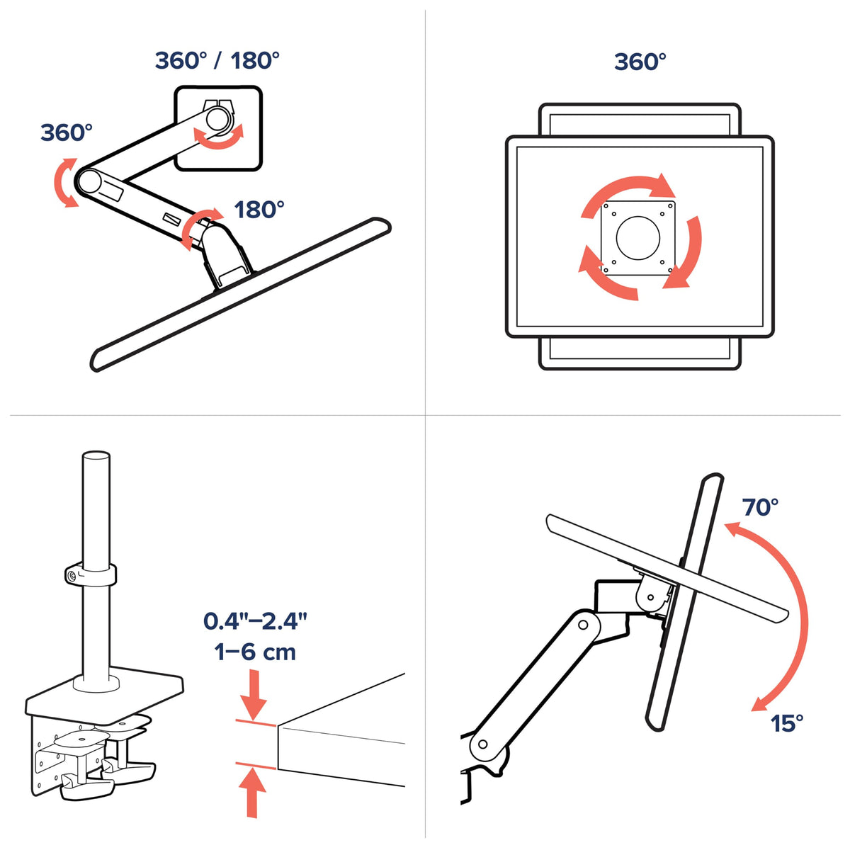 Ergotron – LX Monitor Arm, Single Monitor Desk Mount – fits Flat Curved Ultrawide Computer Monitors up to 34 Inches, 7 to 25 lbs, VESA 75x75mm or 100x100mm – Polished Aluminum