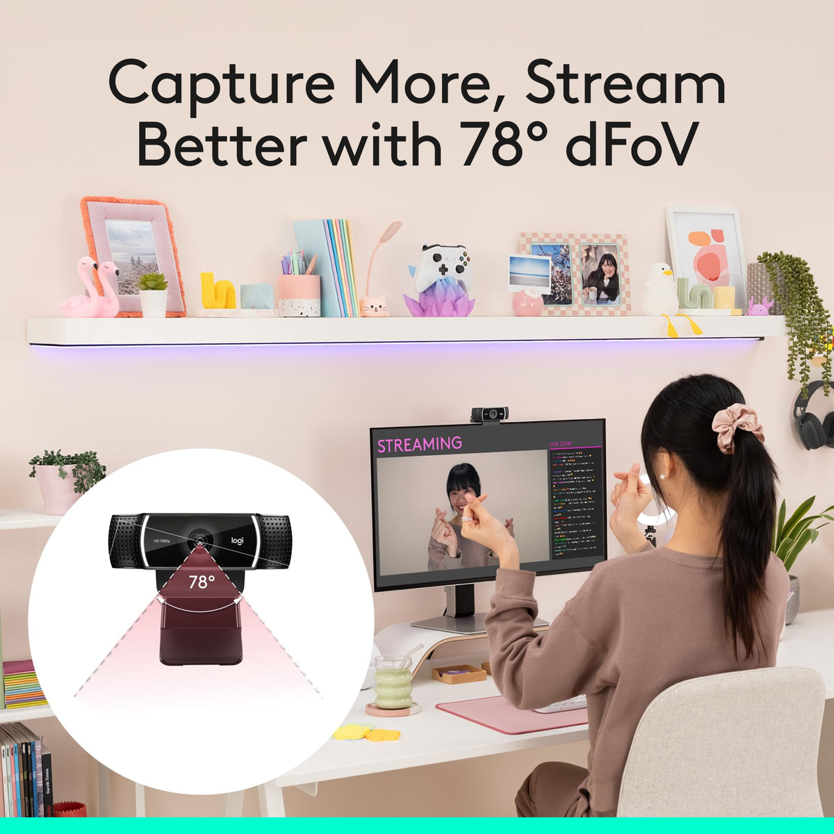 Logitech C920x HD Pro PC Webcam, Full HD 1080p/30fps Video, Clear Audio, HD Light Correction, Works with Microsoft Teams, Google Meet, Zoom, Nintendo Switch 2’s new GameChat Mode, Mac/Tablet- Black