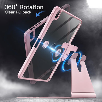 JETech Rotating Case ONLY for iPad Air 11-Inch M4/M3/M2 (2026/2025/2024), iPad Air 5/4 (2022/2020 5th/4th Generation 10.9-Inch), 360 Degree Rotation Protective Stand Cover Clear Back (Purple)