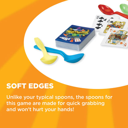 PlayMonster Spoons in a Case, Card Games for Kids - Spoons Game, Fun Family Games for Kids and Adults, Game Night, Travel Games, 3-6 Players, Ages 7+