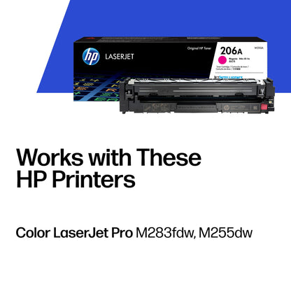 HP 206A Black Toner Cartridge | Works with Color LaserJet Pro M255,MFP M282,M283 Series | W2110A,(Pack of 2)