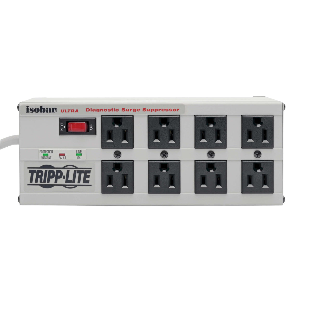 Tripp Lite ISOBAR6ULTRA Isobar 6 Outlet Heavy Duty Power Strip Surge Protector, 3330 Joules, 6ft Cord, Flat Plug, Metal Power Strip, Industrial Garage Work Shop Bench, Under Desk and Wall Mountable