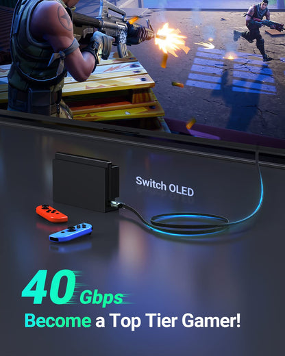 UGREEN Cat 8 Ethernet Cable 3FT, Flat High Speed 40Gbps 2000Mhz Internet Cable 26AWG Braided Network Cord RJ45 Shielded Indoor LAN Cables Compatible for Gaming PC PS5 Xbox Modem Router 3FT