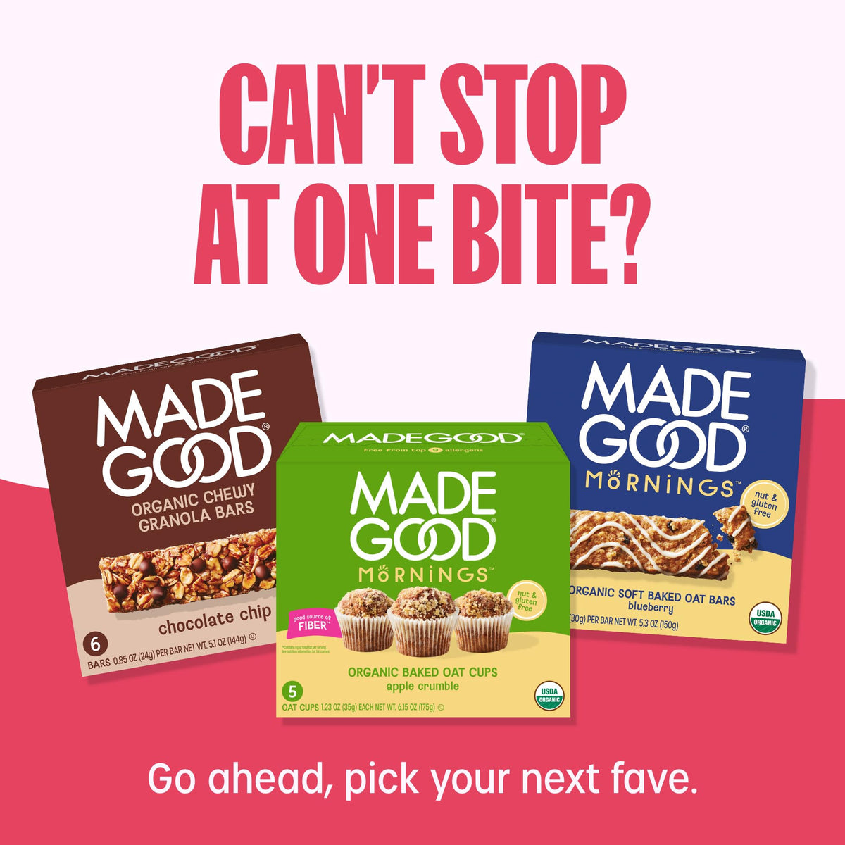 MadeGood Granola Bites Chocolate Chip & Strawberry Variety Pack (28 Count) Gluten Free and Organic Snacks