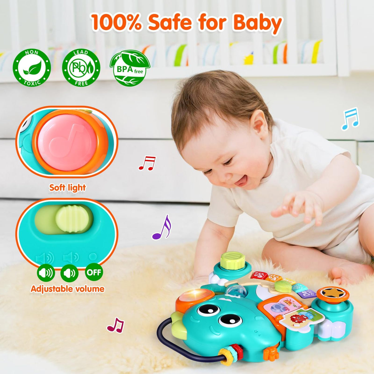 Baby Piano Toy 6 to 12 Months Light Up Music Baby Toys for 6 9 12 18 Months Early Learning Educational Piano Keyboard Infant Babies Girl Toy 1 Year Old Boy Girls Gift