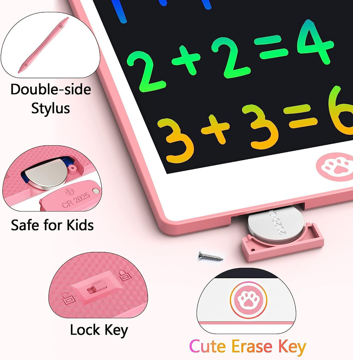 Hockvill LCD Writing Tablet for Kids 8.8 Inch, Toys for Girls Boys Drawing Pad for 3 4 5 6 7 Year Old Kids Toys, Children Christmas Birthday Gift for Kids Toddler Doodle Board Travel Essentials