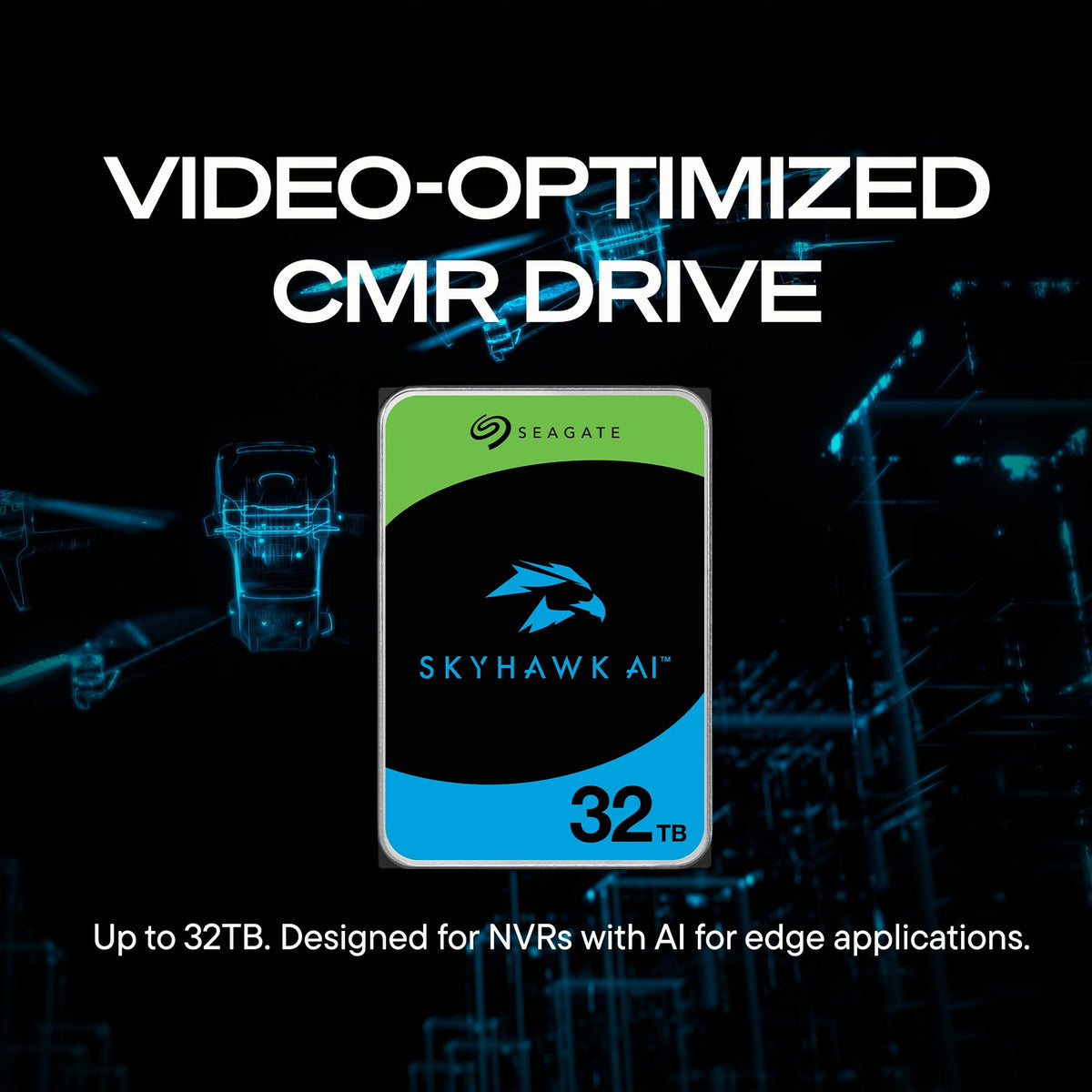 Seagate Skyhawk 4TB Video Internal Hard Drive HDD – 3.5 Inch SATA 6Gb/s 64MB Cache for DVR NVR Security Camera System with Drive Health Management and in-House Rescue Services (ST4000VXZ16/016)