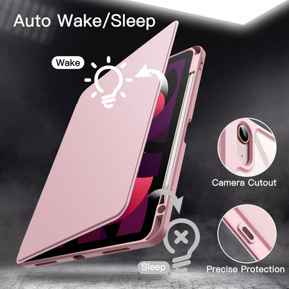 JETech Rotating Case ONLY for iPad Air 11-Inch M4/M3/M2 (2026/2025/2024), iPad Air 5/4 (2022/2020 5th/4th Generation 10.9-Inch), 360 Degree Rotation Protective Stand Cover Clear Back (Purple)