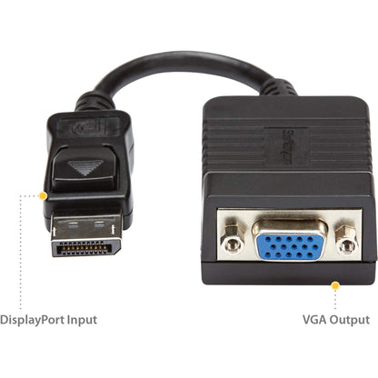 StarTech.com DisplayPort To VGA Video Adapter Converter - Active - 1080p - DP to VGA Converter (DP2VGA2) Black