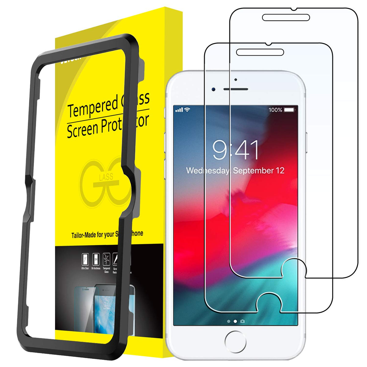 JETech Screen Protector for iPhone 15 6.1-Inch, Bubble Free, Tempered Glass Film with Easy Installation Tool, Case-Friendly, HD Clear, 2-Pack