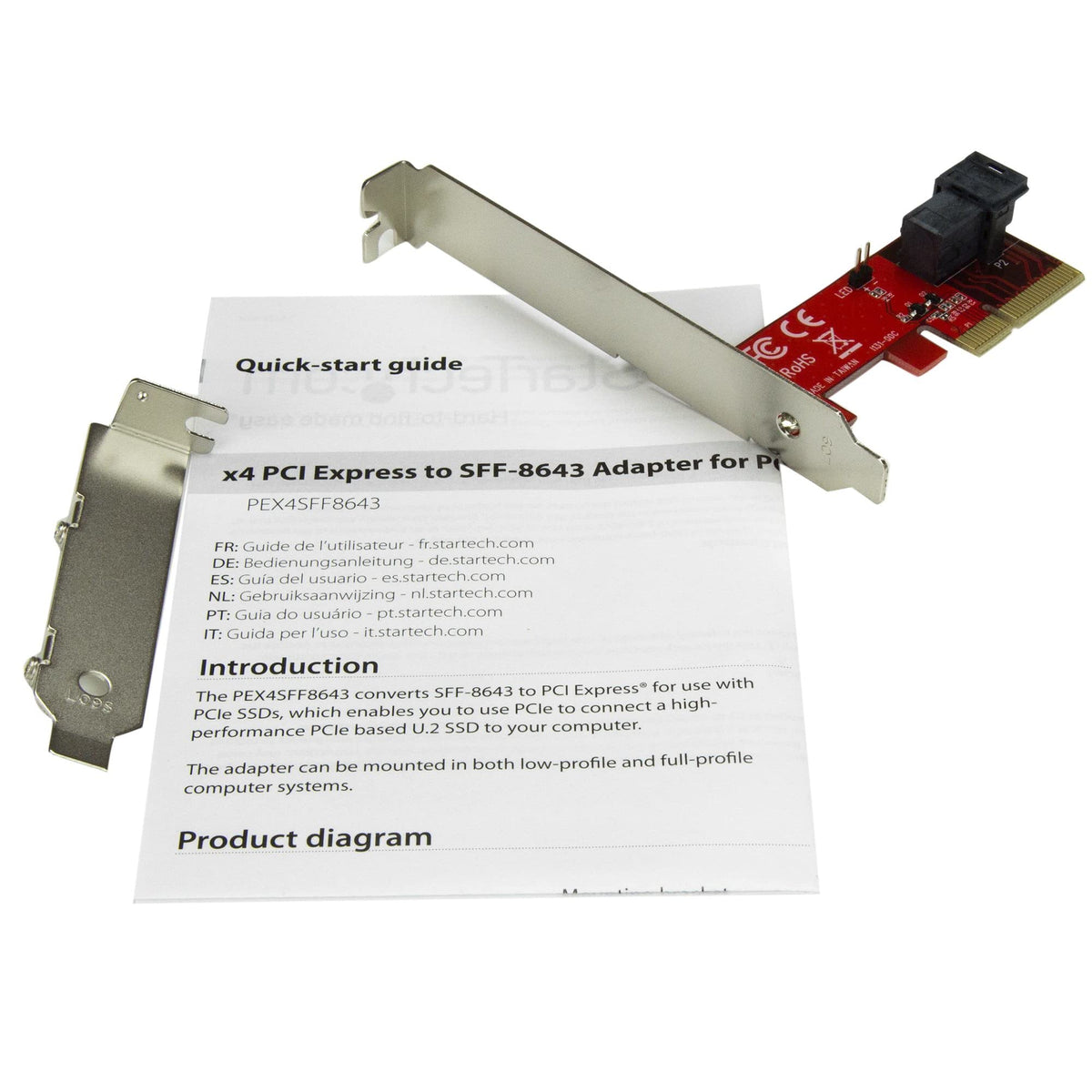 StarTech.com M.2. PCI-e NVMe to U.2 (SFF-8639) Adapter - Not Compatible with SATA Drives or SAS Controllers - For M.2 PCIe NVMe SSDs - PCIe M.2 Drive to U.2 Host Adapter - M2 SSD Converter, TAA