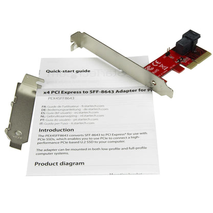 StarTech.com M.2. PCI-e NVMe to U.2 (SFF-8639) Adapter - Not Compatible with SATA Drives or SAS Controllers - For M.2 PCIe NVMe SSDs - PCIe M.2 Drive to U.2 Host Adapter - M2 SSD Converter, TAA