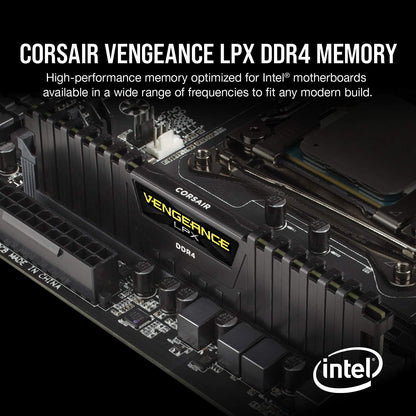 CORSAIR Vengeance LPX DDR4 RAM 32GB (2x16GB) Up to 3200MHz CL16-20-20-38 1.35V Intel XMP AMD EXPO Computer Memory – Black (CMK32GX4M2E3200C16)