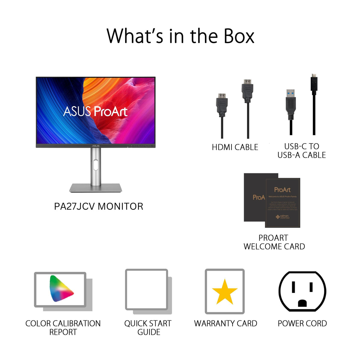 ASUS ProArt Display PA278QV 27” WQHD (2560 x 1440) Monitor, 100% sRGB/Rec. 709 ΔE < 2, IPS, DisplayPort HDMI DVI-D Mini DP, Calman Verified, Eye Care, Anti-Glare, Tilt Pivot Swivel Height Adjustable