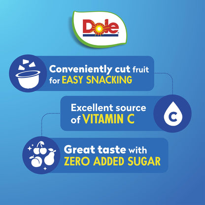 Dole Diced Peaches, Mandarin Oranges, and Cherry Mixed Fruit in 100% Juice Variety Pack - Dole Fruit Bowls Snacks - 4 oz Bowls - 12 Pack