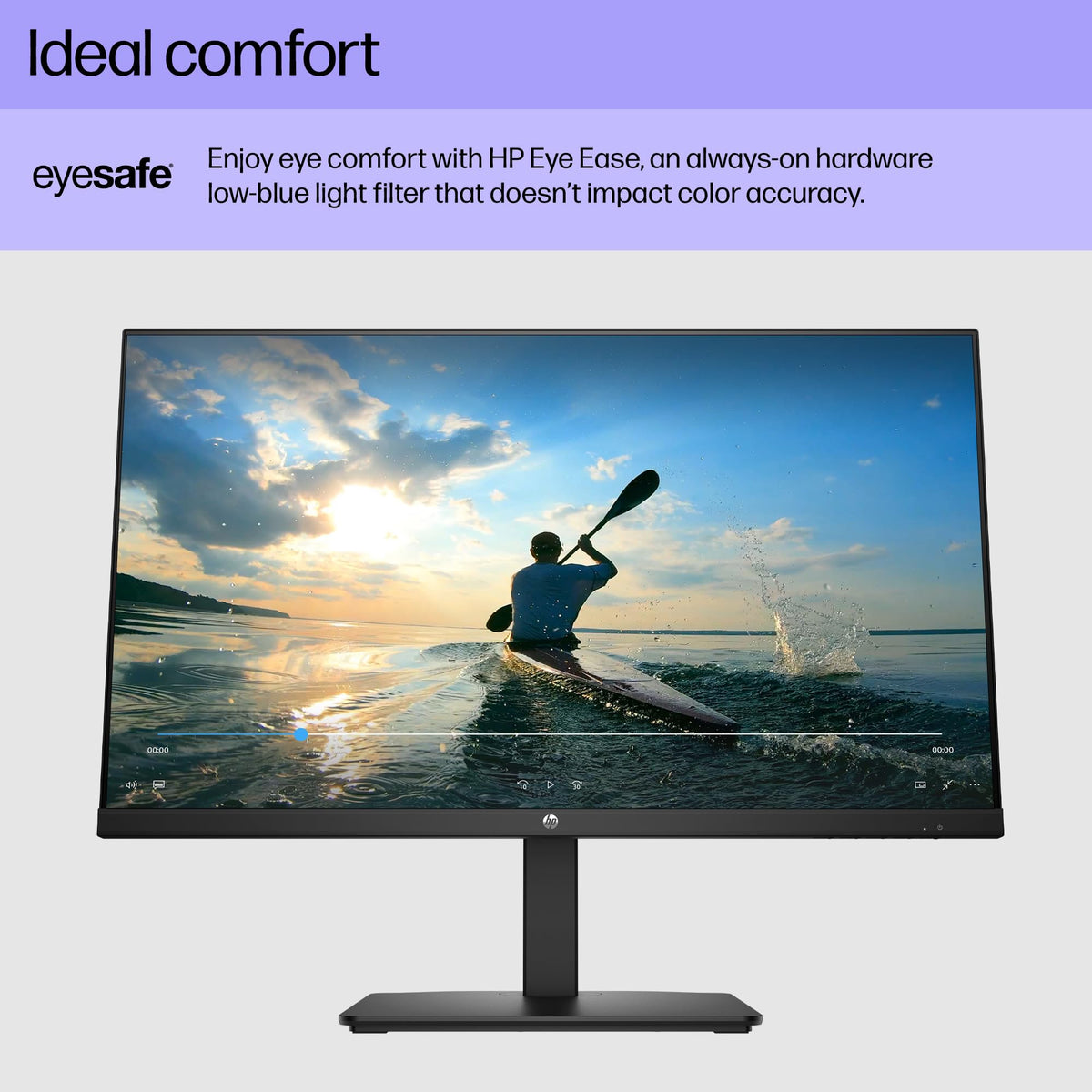 HP 24mh FHD Monitor - Computer Monitor with 23.8-Inch IPS Display (1080p) - Built-in Speakers and VESA Mounting - Height/Tilt Adjustment for Ergonomic Viewing - HDMI and DisplayPort - (1D0J9AA#ABA)