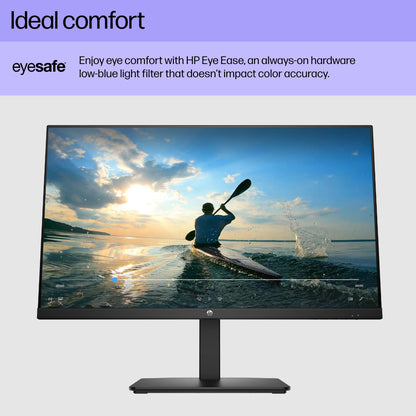 HP 24mh FHD Monitor - Computer Monitor with 23.8-Inch IPS Display (1080p) - Built-in Speakers and VESA Mounting - Height/Tilt Adjustment for Ergonomic Viewing - HDMI and DisplayPort - (1D0J9AA#ABA)