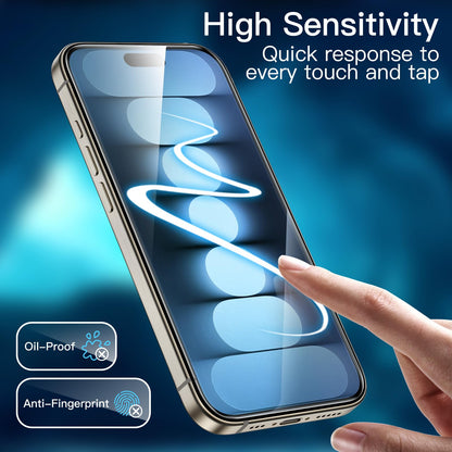 JETech Screen Protector for iPhone 15 6.1-Inch, Bubble Free, Tempered Glass Film with Easy Installation Tool, Case-Friendly, HD Clear, 2-Pack