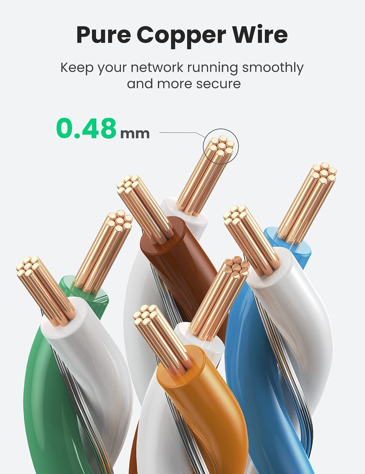 UGREEN Cat 8 Ethernet Cable 3FT, Flat High Speed 40Gbps 2000Mhz Internet Cable 26AWG Braided Network Cord RJ45 Shielded Indoor LAN Cables Compatible for Gaming PC PS5 Xbox Modem Router 3FT