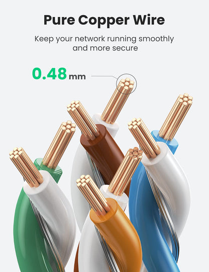 UGREEN Cat 8 Ethernet Cable 3FT, Flat High Speed 40Gbps 2000Mhz Internet Cable 26AWG Braided Network Cord RJ45 Shielded Indoor LAN Cables Compatible for Gaming PC PS5 Xbox Modem Router 3FT