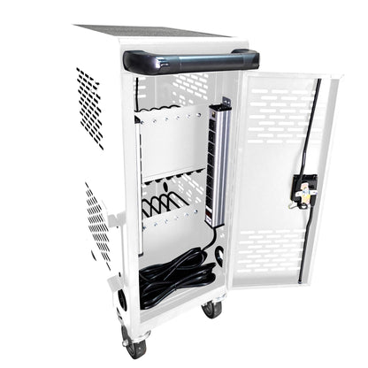 16 Devices Mobile Charging Cart for Laptop Up to 16.3-inch Screen, Charging Station and Tablet Storage Cart for iPad, Chromebooks with Cord Organizer, Black