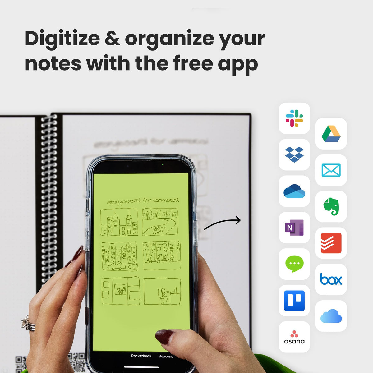 Rocketbook Fusion Hybrid Reusable Planner and Notebook in One, Additional Blank Pages, Goal and Project Tracker, Undated Planner, Letter Size 8.5x11, Black (Pack of 1)