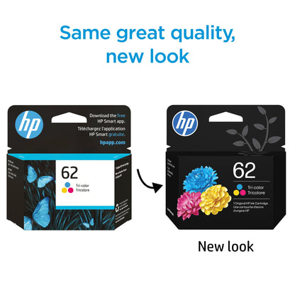 HP 62 Black/Tri-Color Ink (2-Pack) | Works with Envy 5540, 5640, 5660, 7640, OfficeJet 5740, 8040, OfficeJet Mobile 200, 250 | Instant Ink Eligible | N9H64FN | Packaging May Vary