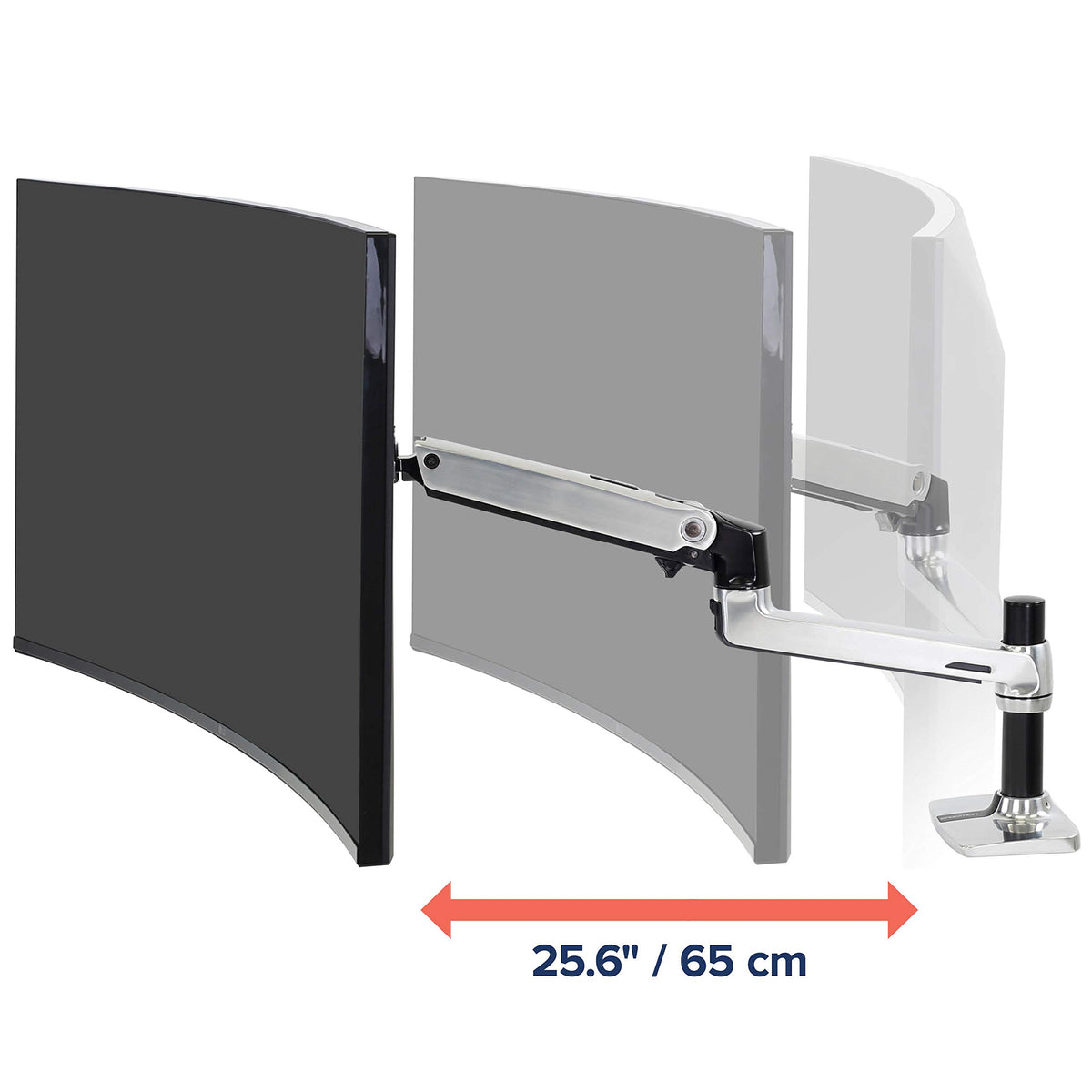 Ergotron – LX Monitor Arm, Single Monitor Desk Mount – fits Flat Curved Ultrawide Computer Monitors up to 34 Inches, 7 to 25 lbs, VESA 75x75mm or 100x100mm – Polished Aluminum