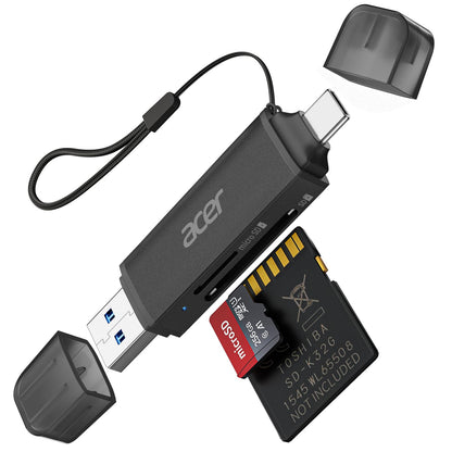 acer SD Card Reader USB C, Dual Slots USB Type C to Micro SD Card Adapter