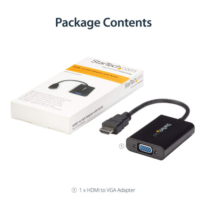 StarTech.com 1080p 60Hz HDMI to VGA High Speed Display Adapter - Active HDMI to VGA (Male to Female) Video Converter for Laptop/PC/Monitor (HD2VGAE2)