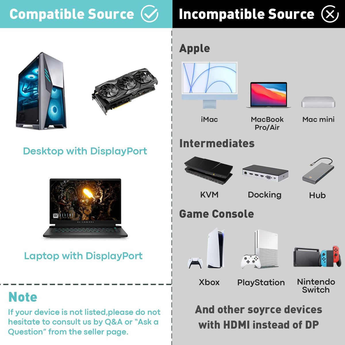 UANTIN 4K DisplayPort to HDMI Cable 6Ft, Uni-Directional Only, DP 1.2 (Source) to HDMI 1.4 (Display), 4K@30Hz, 2K@60Hz, Display Port Braided Cord for AMD, NVIDIA, Dell, Monitor