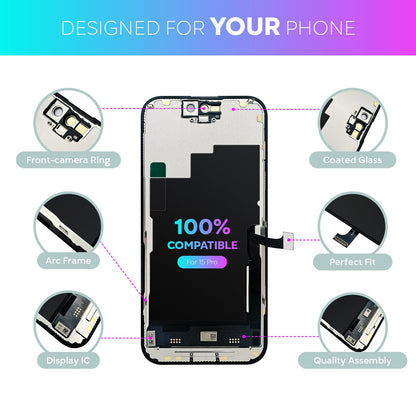 Compatible with iPhone XR Premium LCD Screen Replacement 6.1 inch (Model A1984, A2105, A2106, A2108) High Resolution Display digitizer Assembly Touch Screen