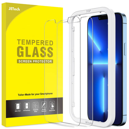 JETech Screen Protector for iPhone 15 6.1-Inch, Bubble Free, Tempered Glass Film with Easy Installation Tool, Case-Friendly, HD Clear, 2-Pack