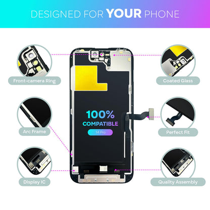 Compatible with iPhone XR Premium LCD Screen Replacement 6.1 inch (Model A1984, A2105, A2106, A2108) High Resolution Display digitizer Assembly Touch Screen