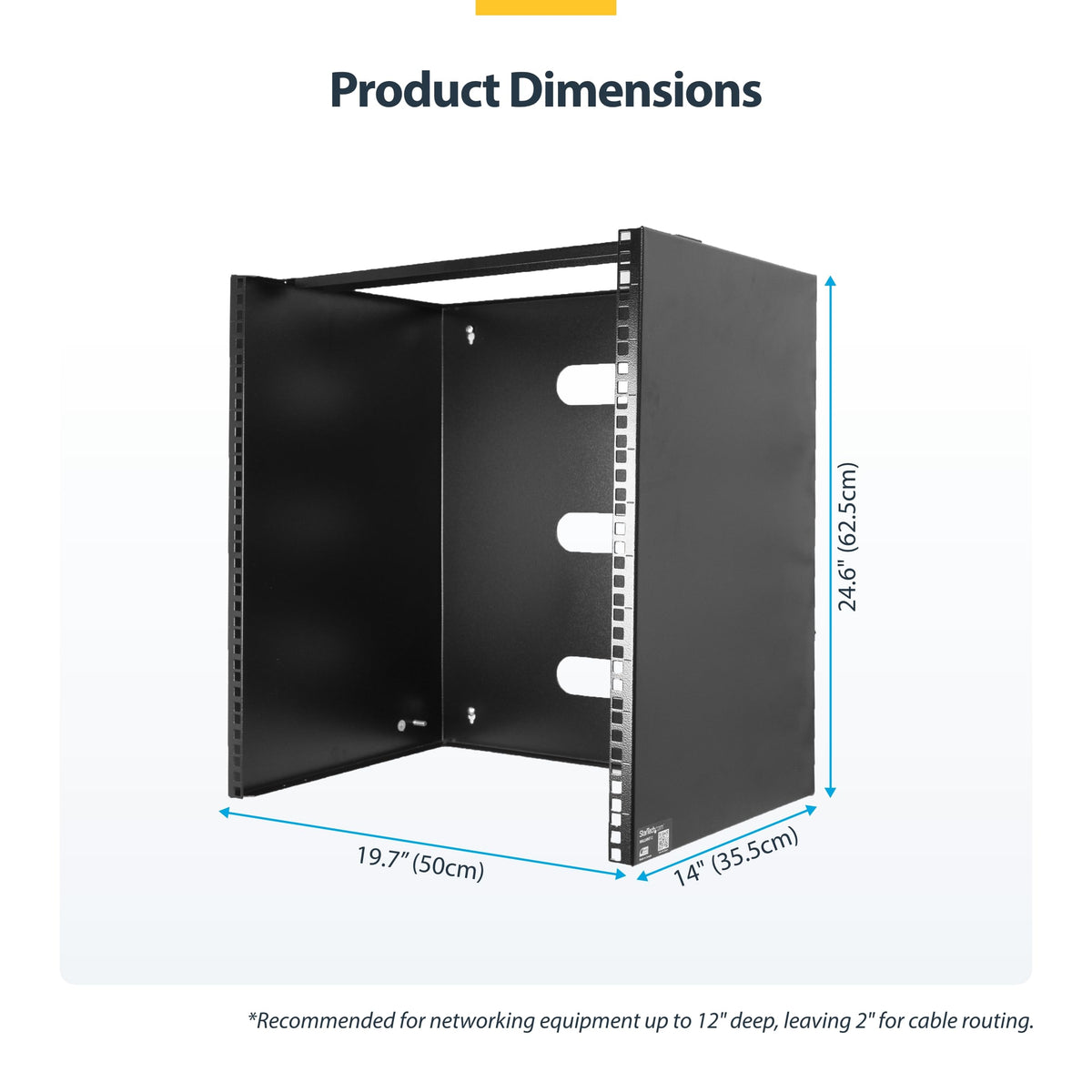 StarTech.com 6U Wall Mount Network Rack - 14 Inch Deep (Low Profile) - 19" Patch Panel Bracket for Shallow Server and IT Equipment, Network Switches - 44lbs/20kg Weight Capacity, Black (WALLMOUNT6)