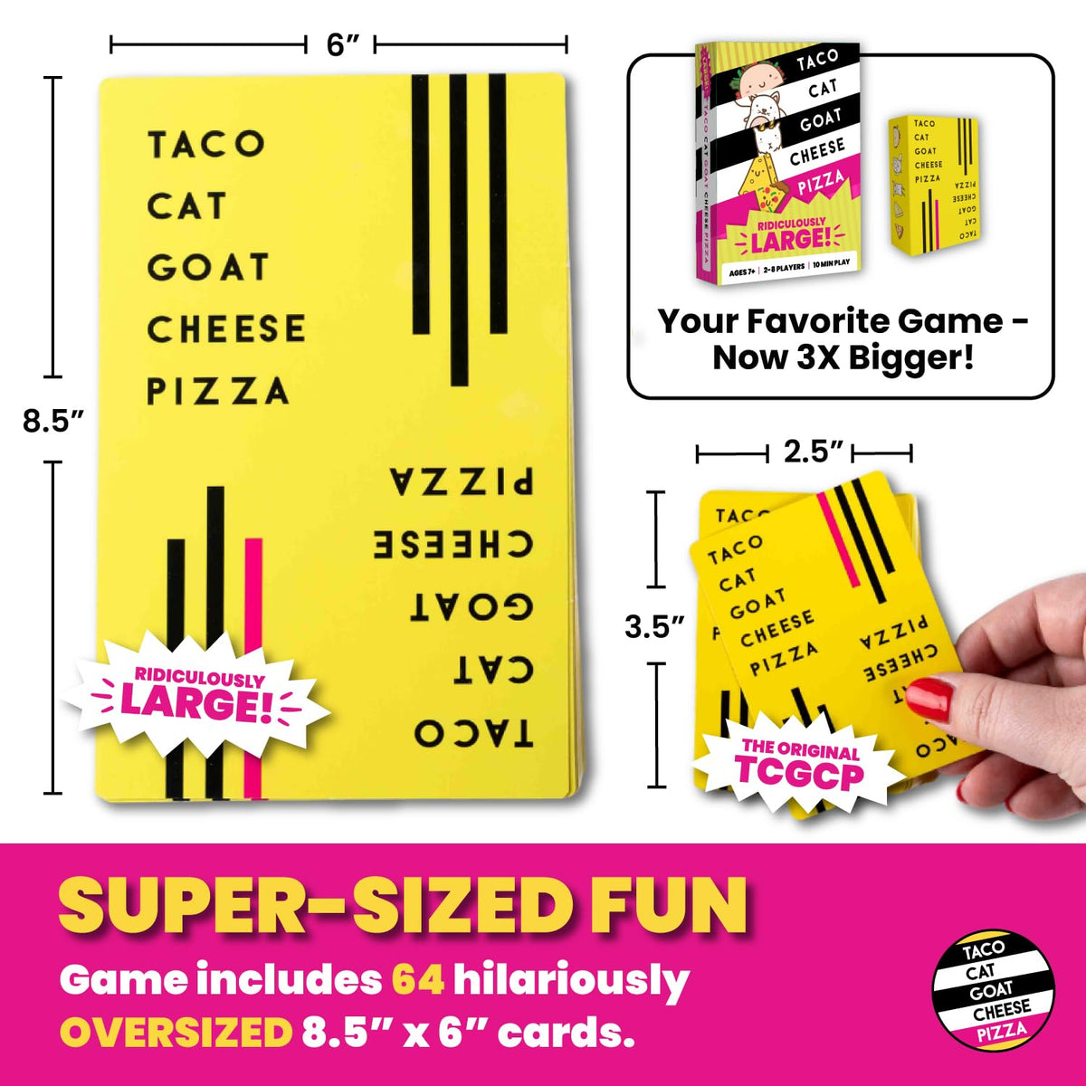 Taco Cat Goat Cheese Pizza Wildly Entertaining Card Game for Family and Group Game Night | Easy to Learn and Play with 10-15 Minute Rounds | Fun for Kids, Teens, Adults, and Families | 2-8 Players