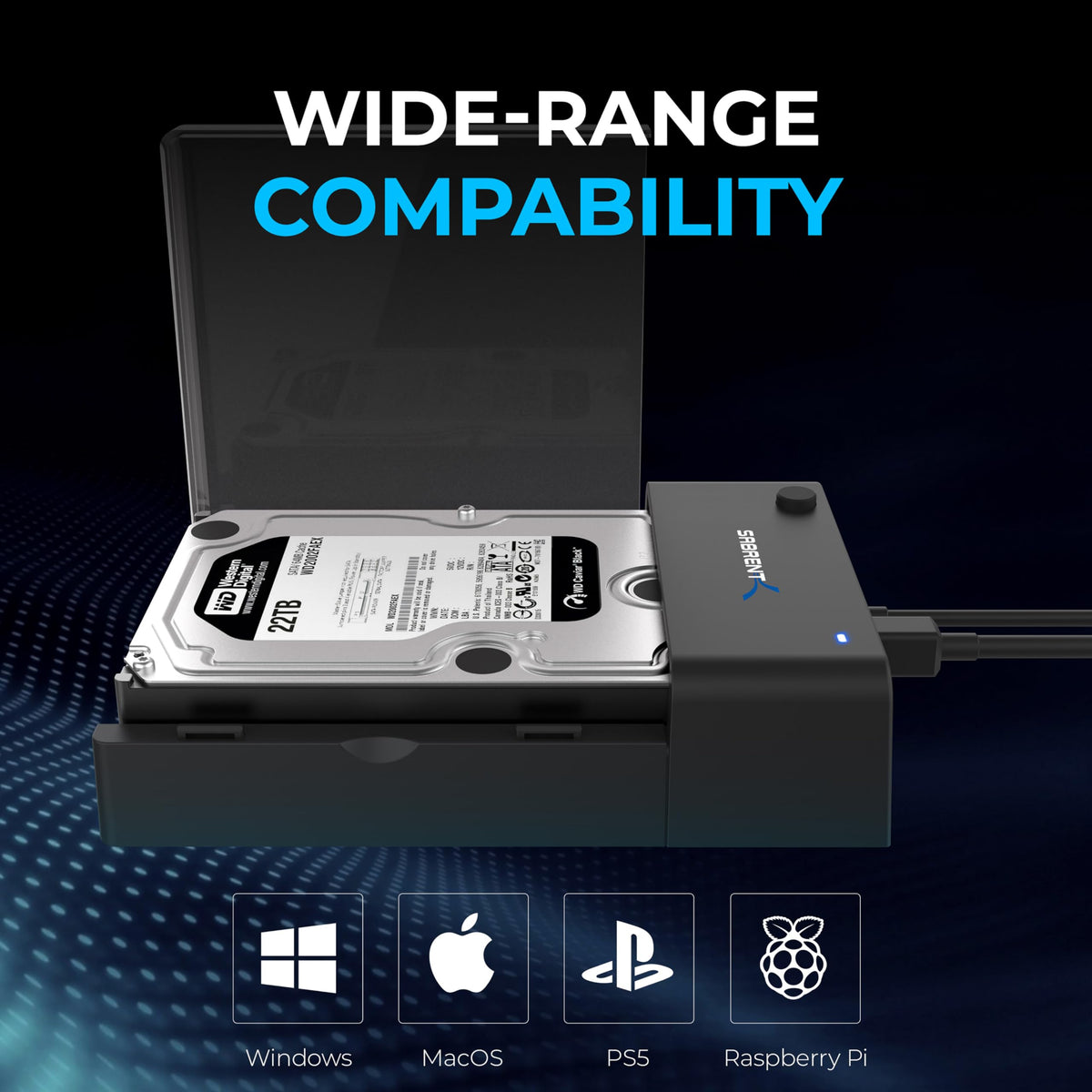 SABRENT USB 3.0 to SATA Hard Drive Docking Station, 2.5/3.5in (EC-DFLT)