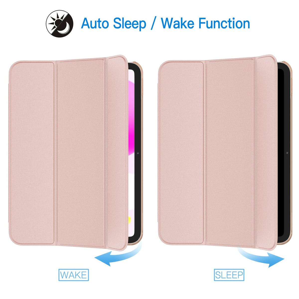 JETech Case for iPad (A16) 11th Generation 11 Inch 2025 / iPad 10th Generation 10.9 Inch 2022, Slim Smart Cover with Hard PC Translucent Back, Supports Touch ID, Auto Wake/Sleep (Navy Blue)