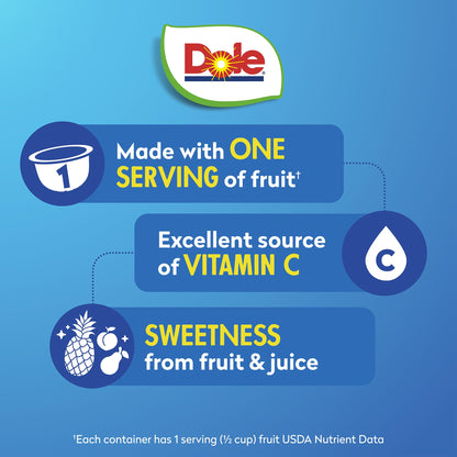 Dole Fruit Bowls Mixed Fruit in 100% Juice Snacks, 7oz 12 Total Cups, Gluten & Dairy Free, Bulk Lunch Snacks for Kids & Adults